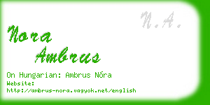 nora ambrus business card